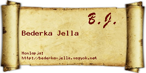 Bederka Jella névjegykártya